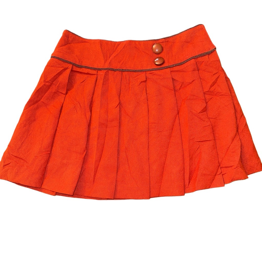 CECIL MCBEE Pleated Mini Skirt with Buttons